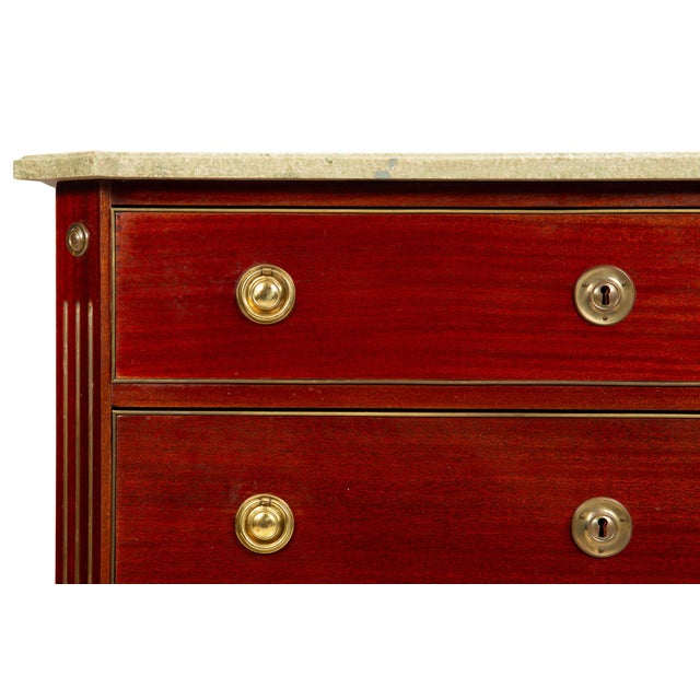 Wood Swedish Gustavian Style Antique Mahogany Chest of Drawers Commode For Sale - Image 7 of 18