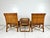 Vintage Rattan Caning Sectional Chairs and Side Table- 3 Piece Set For Sale - Image 11 of 11