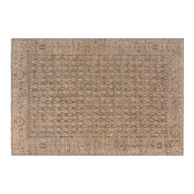 1900s Persian Malayer Floral Design Handmade Wool Rug For Sale