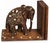 Mid 20th Century Anglo-Indian Carved Hardwood Elephant Bookends With Intricate Bone Inlay — Pair For Sale - Image 6 of 11