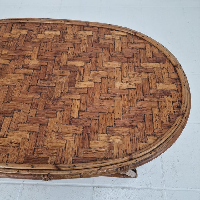 Italian Wicker and Rattan Coffee Table, 1970s For Sale - Image 11 of 16