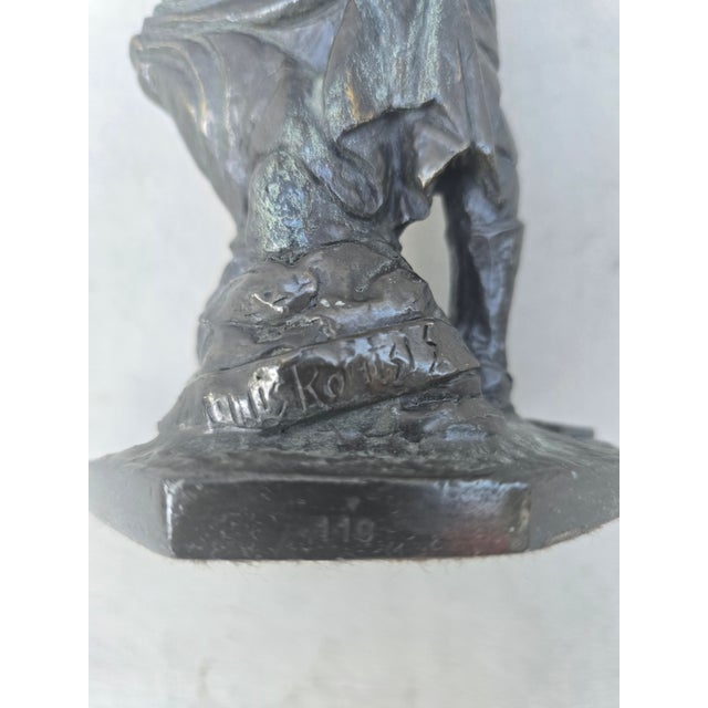 Metal 1970s Wrath of Moses Bronze Statue For Sale - Image 7 of 12
