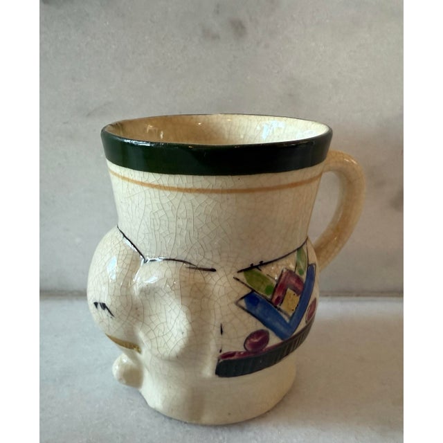 Green Vintage Japanese Ceramic Elephant Mugs - Set of 5 For Sale - Image 8 of 12