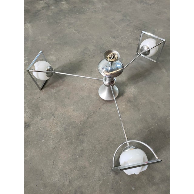 : Lamp with three light points and glass shades. Dimensions: Height 45cm, Width 107cm, Depth 107cm. Up to 250V (Europe/UK...