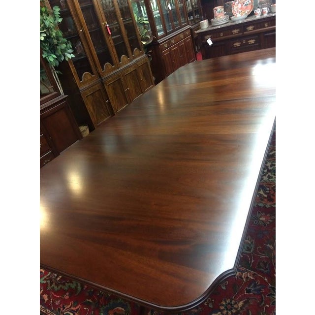 Item: Vintage Solid Mahogany Dining table by Jamestown Sterling. Age & Condition: Circa 1990. Refinished condition, good....
