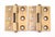 Vintage brass door hinges with button tips, three knuckles, and a template hole pattern. The original mounting screws are...