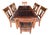 Late 20th Century Traditional Expandable Wood Dining Table With 8 Upholstered Chairs – 9 Piece Set For Sale