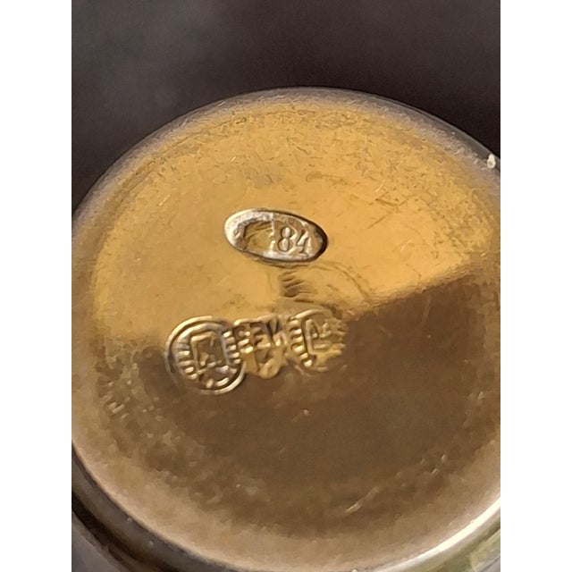 Antique Russian 84 Silver Kiddush Cups Pair Heirs of Zakhoder Kiev 1908-1917 For Sale - Image 13 of 16