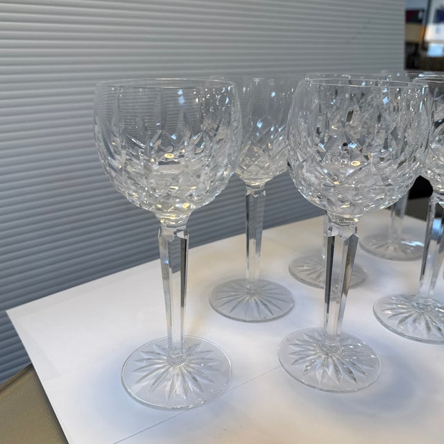 Waterford Waterford Lismore Crystal White Wine Glasses, Set of Seven For Sale - Image 4 of 12