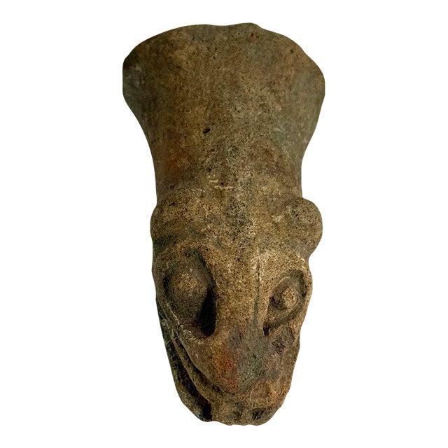 Antique Pre-Columbian Style Terracotta Dog Head Fragment For Sale