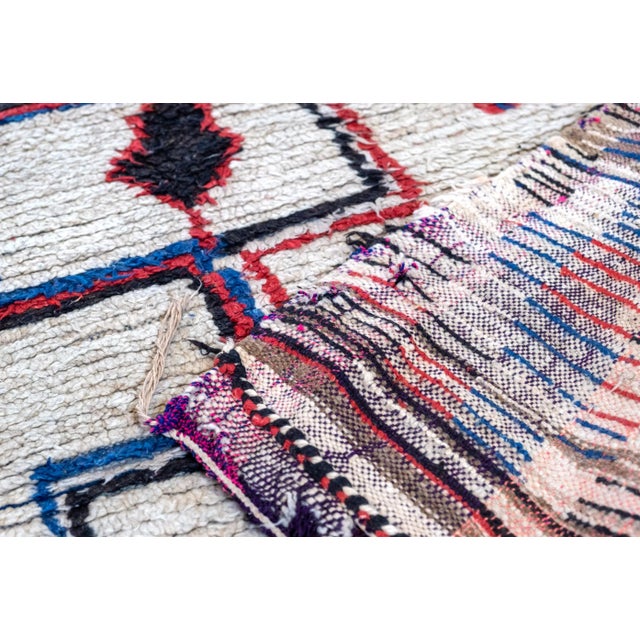 Vintage Moroccan Azilal Berber Rug in Natural Multicolored Wool For Sale - Image 4 of 8