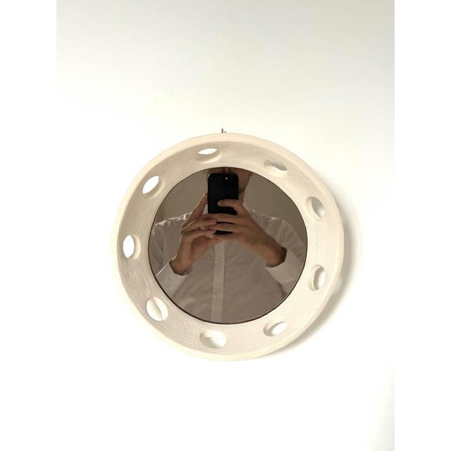 Tondo Handmade Ceramic Mirror by Renzo Maar For Sale - Image 10 of 13
