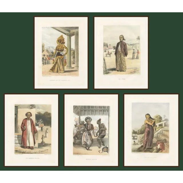 F. Hardouin, Javanese Costume, 1840, Lithographs, Set of 5 For Sale - Image 9 of 10