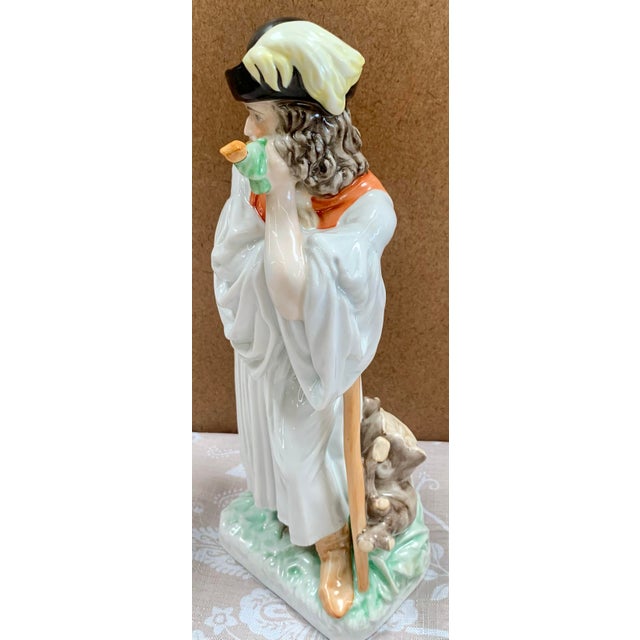 Mid 20th Century Large Herend "Mournful Shepherd" (Búsuló Juhász) Porcelain Figurine – 11.5" – Model 5427 For Sale - Image 5 of 6