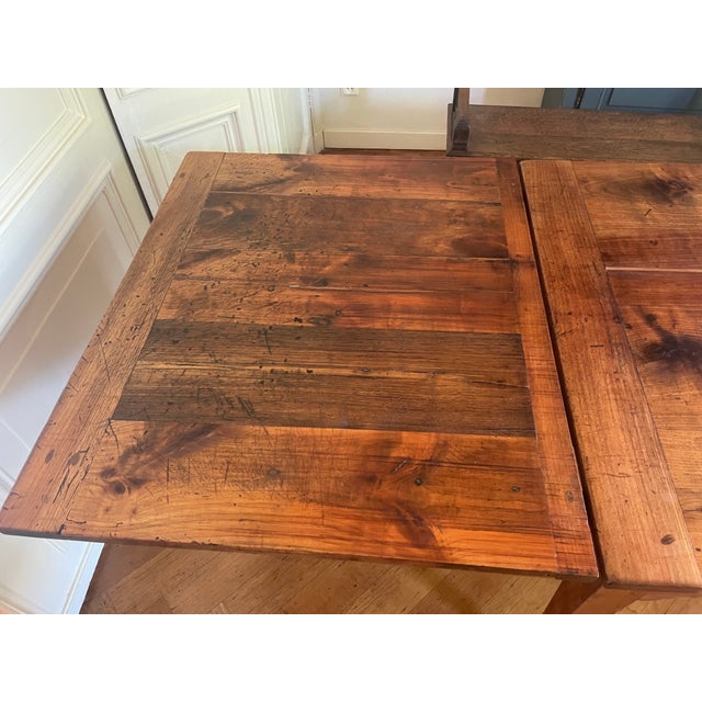 Brown French Extendable Farmhouse Dining Table For Sale - Image 8 of 18