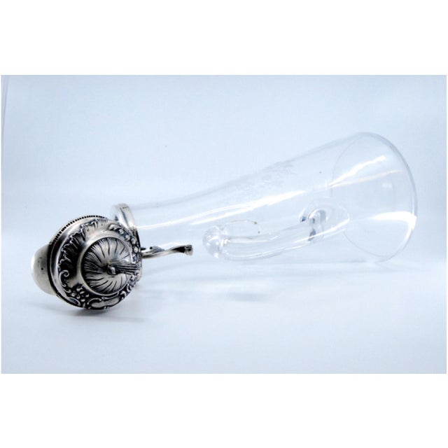 Metal Glass Water Jug with Knob Cut Out on the Silver Lid For Sale - Image 7 of 11