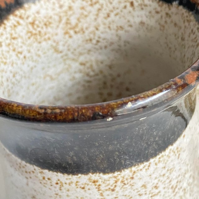 Vintage 1970s Studio Pottery Stonewear Coffee Mugs Earth Tone Speckled Brown Handmade Signed Set of 8 For Sale - Image 10 of 13