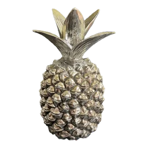 Vintage Resin Silver Pineapple in Life Size