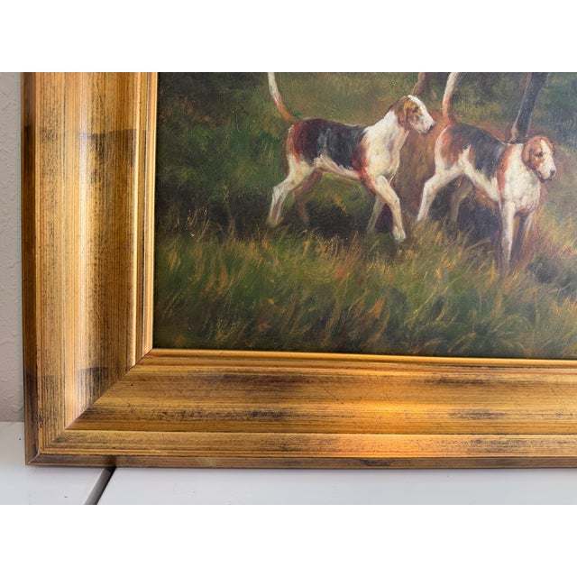 Oil Painting English Fox Hunt Horses Hounds Hunting Scene Landscape Art For Sale In Jacksonville, FL - Image 6 of 10