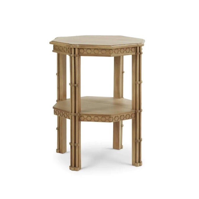 Pair of Mid-Century Style Octagon Faux Bamboo Side Tables For Sale - Image 9 of 12