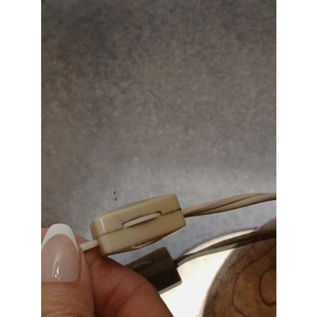 1950s Art Deco Gold Ceramic Lamp Etched Wavy Lines Modern W Shade Underwriters For Sale - Image 18 of 18