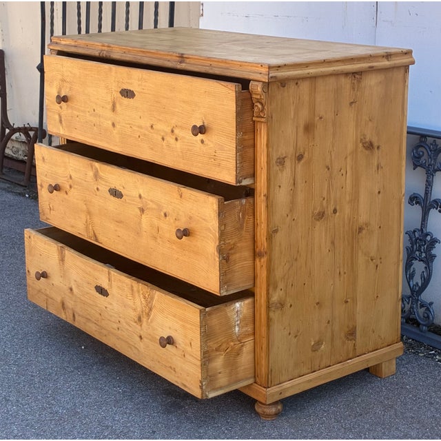 Pine Central European Chest of Three Drawers For Sale - Image 11 of 14