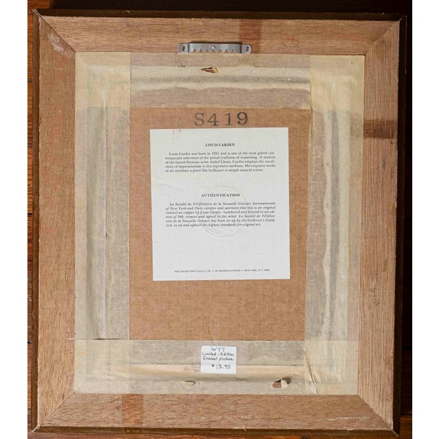 Vintage Louis Cardin Enamel on Copper Painting, Signed & Numbered, Gilt Frame For Sale - Image 11 of 11