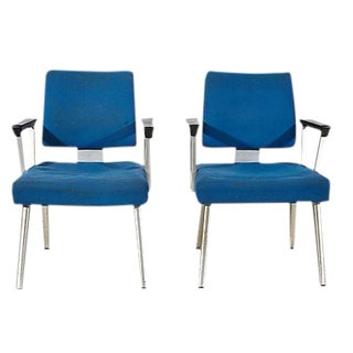 Vintage 1960s Aluminum Office Armchairs - A Pair For Sale