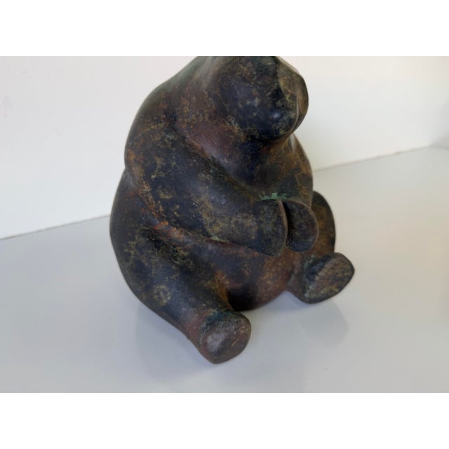 Vintage Tony Evans Studio Art Pottery Raku Bear Sculpture For Sale - Image 10 of 12