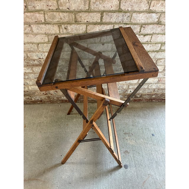Vintage Wooden Adjustable Writing Table For Sale - Image 9 of 17