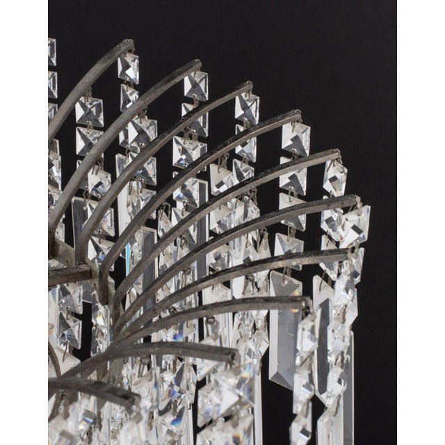 Mid 20th Century Art Deco Style Cut-Crystal Circular Chandelier For Sale - Image 5 of 9