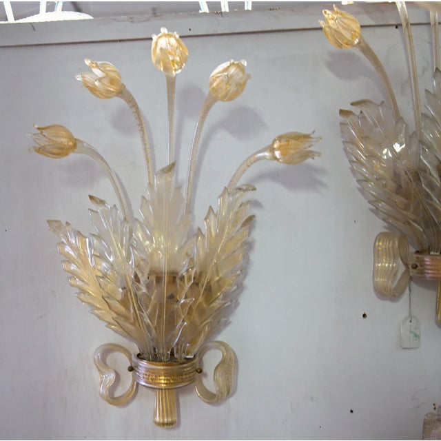 Vintage Lamps in Murano Glass with Gold Leaf, 1930s, Set of 2 For Sale - Image 11 of 18