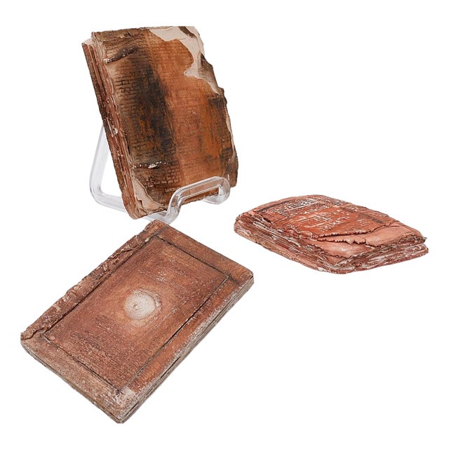 Terracotta Fond dAtelier Books from N.Lebrun, Belgium, 1980s, Set of 3 For Sale