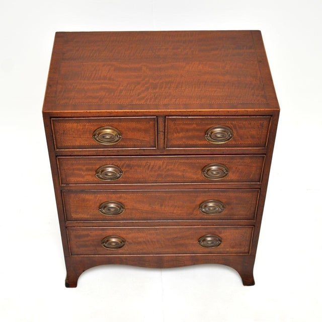 1920s Antique Georgian Inlaid Chest of Drawers, 1920s For Sale - Image 5 of 10