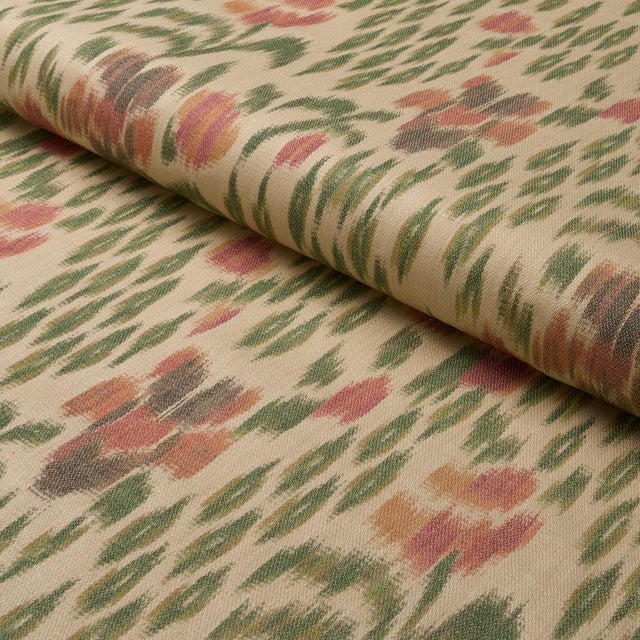Schumacher Sample - Schumacher Leonora Warp Print Fabric In Jewel For Sale - Image 4 of 5
