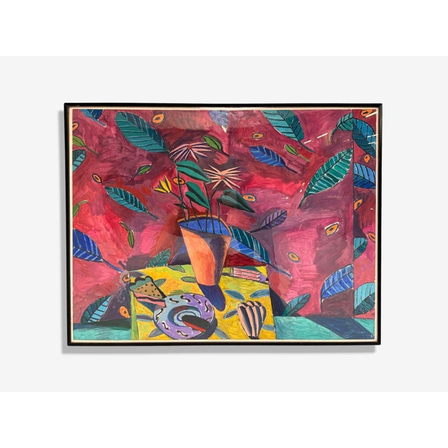 Gary Komarin, Contemporary, Oil on Paper, Acrylic, Large Abstract Painting, USA, 1987 'Loosha' 1987 by Gary Komarin - a...