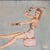 Original watercolor artwork on paper, featuring a young dressed-up woman on an ottoman with a riding crop in her hand...