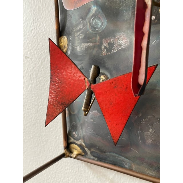 Mid 20th Century Mid-Century Copper Enamel Butterfly & Dragonfly Metal Wall Art For Sale - Image 5 of 9