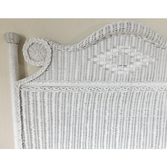 Pair Vintage C1980s Ornate White Wicker Twin Size Headboards For Sale - Image 13 of 18