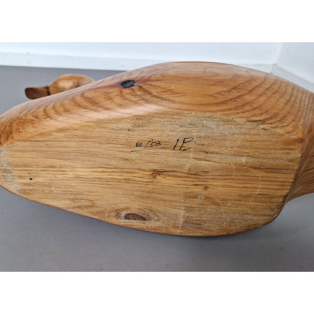 Carved Pine Goose Figuirine, Canada, 1993 For Sale - Image 8 of 11