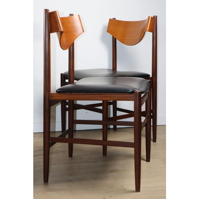 Chairs in Teak and Black Imitation Leather by Gianfranco Frattini, 1960s, Set of 6 For Sale - Image 12 of 18