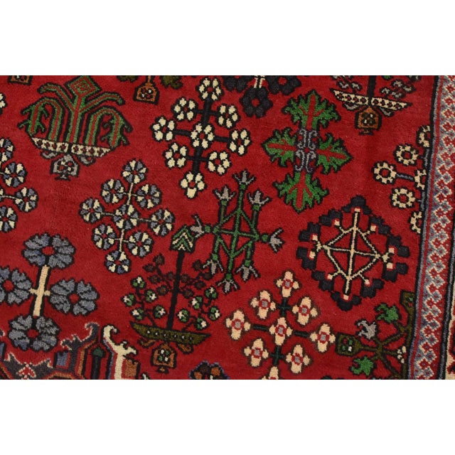 Maymeh Runner 4’3” X 12’6” Red Wool Vintage Tribal Hand-Knotted Oriental Rug For Sale - Image 4 of 15
