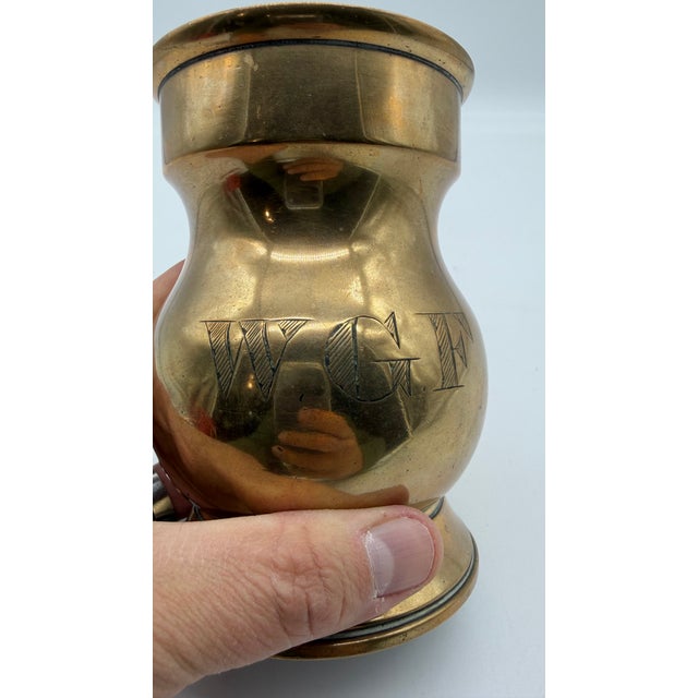Antique Victorian English Farmhouse Brass Pub Tankard Pint Mug For Sale - Image 9 of 16