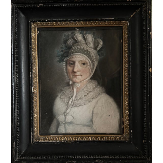 Portraits, 1820-1830, Pastel Drawings, Framed, Set of 2 For Sale - Image 5 of 8