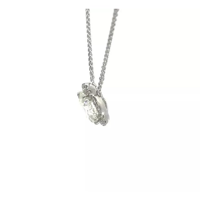 Diamond Halo Gold Pendant 2.15ct 14k White Chain Necklace For Sale In Miami - Image 6 of 8