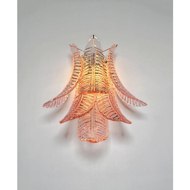 Vintage Pink Felci Murano Glass Wall Sconces, 1990s, Set of 2 For Sale - Image 9 of 18
