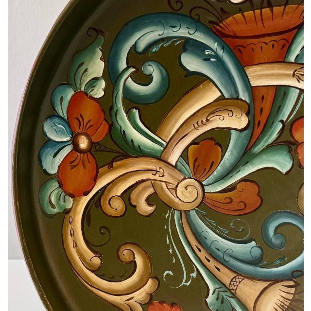 Folk Art Vintage Norwegian Hand-Painted Rosemaling Wooden Bowl, Dated 1994 For Sale - Image 3 of 7