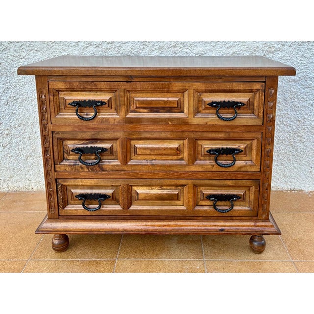 Baroque Vintage Chest of Drawers in Walnut, 1940s For Sale - Image 3 of 5