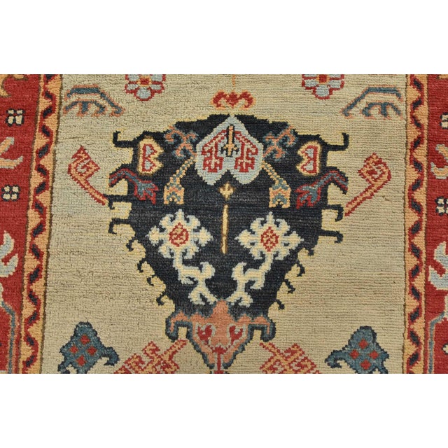 Gray Kazak Runner 2’10” X 9’7” Gray Wool Tribal Hand-Knotted Oriental Rug For Sale - Image 8 of 14