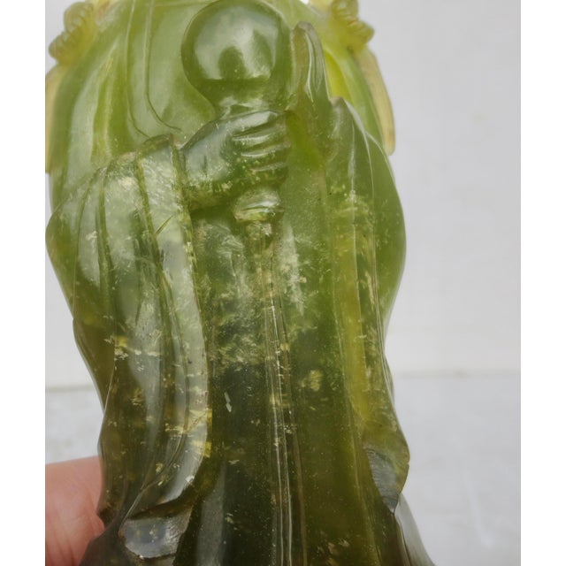 Chinese Florite Carved Standing Kuan Yin For Sale - Image 12 of 12